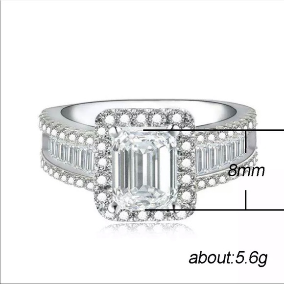 New 925 Silver Luxury Engagement Diamond Ring - Picture 6 of 7